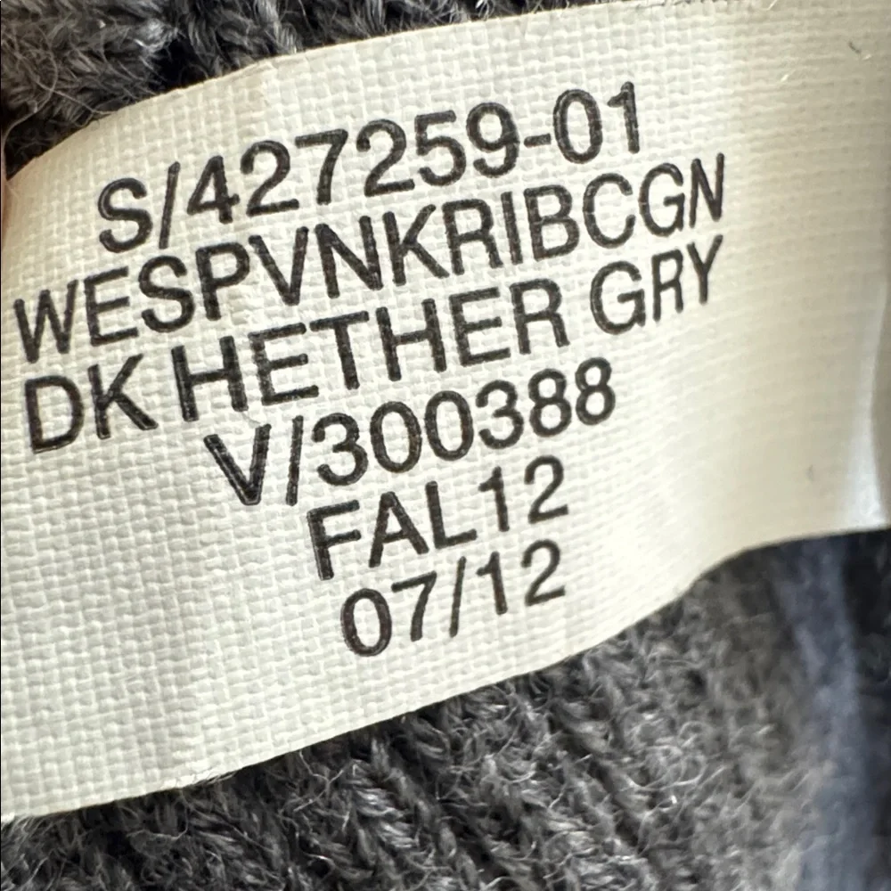 BANANA REPUBLIC 100% MERINO EXTRA FINE WOOL CARDIGAN SWEATER S DARK GRAY 427259